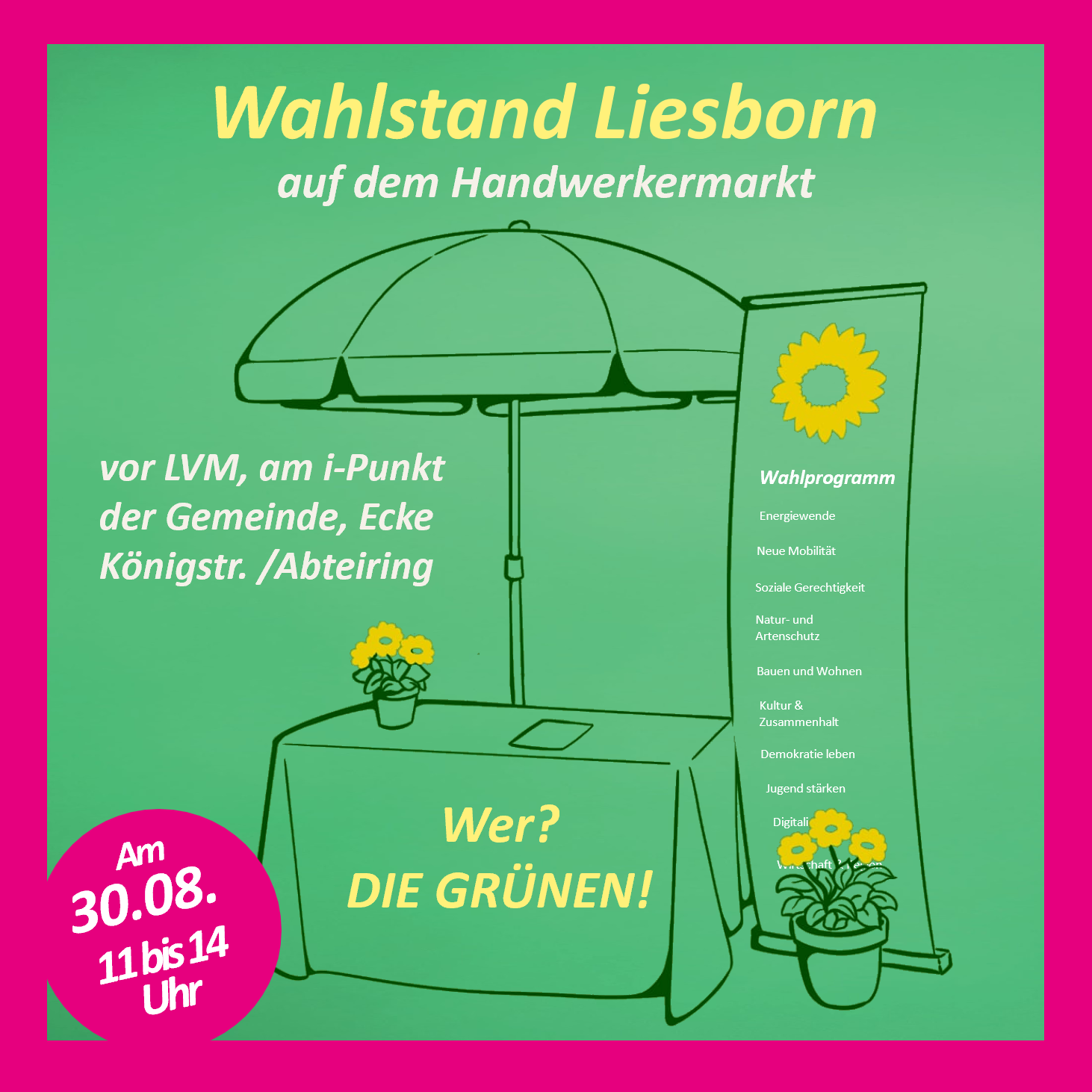 Unser Wahlstand in Liesborn am 30.08.2025 auf dem Handwerkermarkt