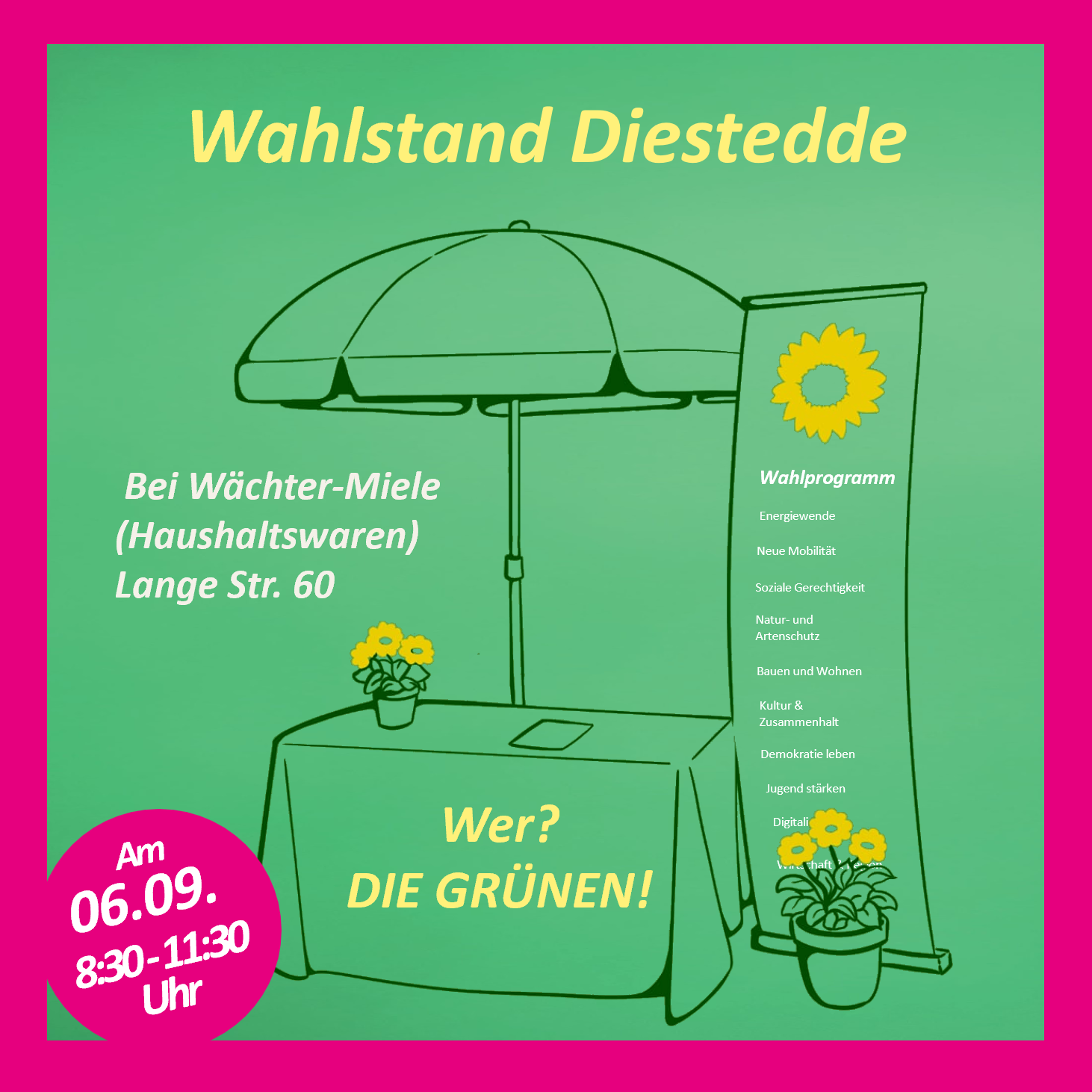 Unser Wahlstand in Diestedde am 06.09.2025 in Diestedde