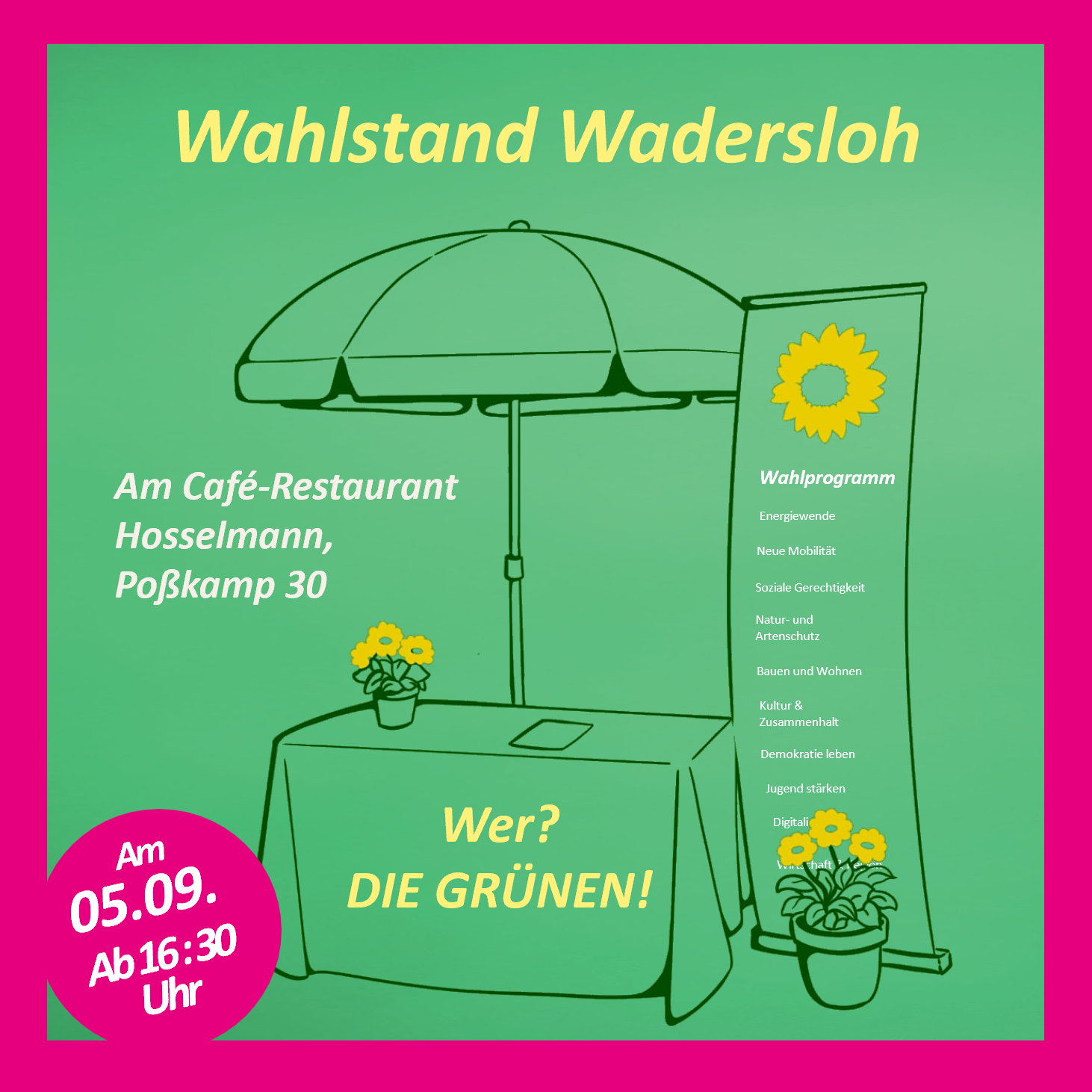 Unser Wahlstand in Wadersloh am 05.09.2025