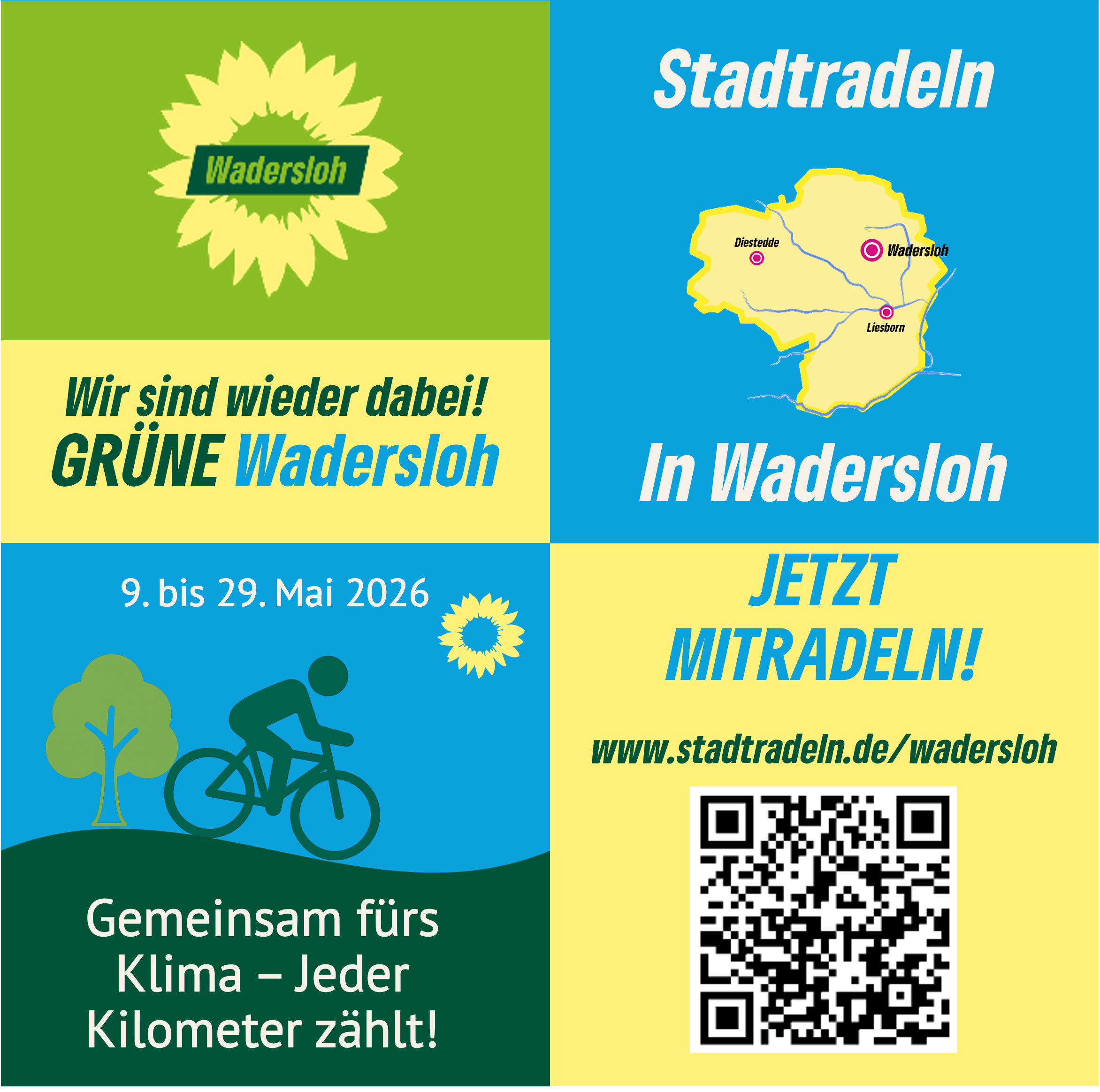 Stadtradeln vom 9. bis 29. Mai 2026 in Wadersloh – Mach mit!